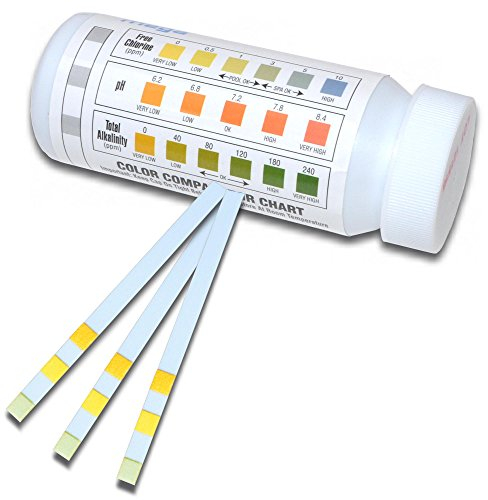 Mega Pool Schwimmbad Teststreifen - 3 in 1 - | Chlor/ph Wert/Alkalinität | 50 Stück Teststripes