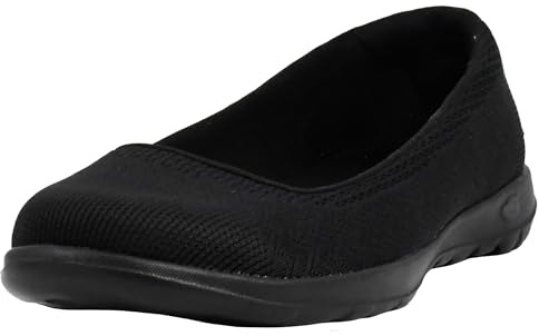 Skechers Performance Women's On-The-Go GO Walk Lite - Dreamer Ballet Flat, Black/Black,11 M US