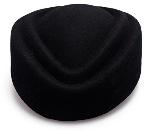 Lawliet Wool Air Hostesses Cocktail Fascinator Base Pillbox Hat Millinery Craft A049, schwarz, Einheitsgröße