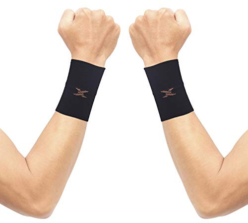 THX4COPPER Compression Wrist Sleeve - Copper Infused Wrist Support for Men &Women-Improve Circulation and Recovery(1 Pair)