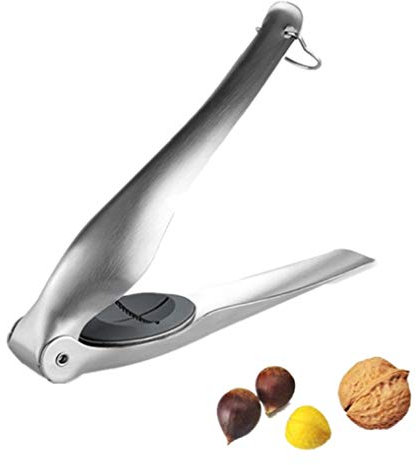 Nussknacker, TOONEV Walnuss Kastanie Edelstahl Clip Zange Öffner – Neues Upgrade Silikon Schutzpad – Multifunktionale schwere Zange Nussknacker Pecan Küche Scheller für alle Nüsse