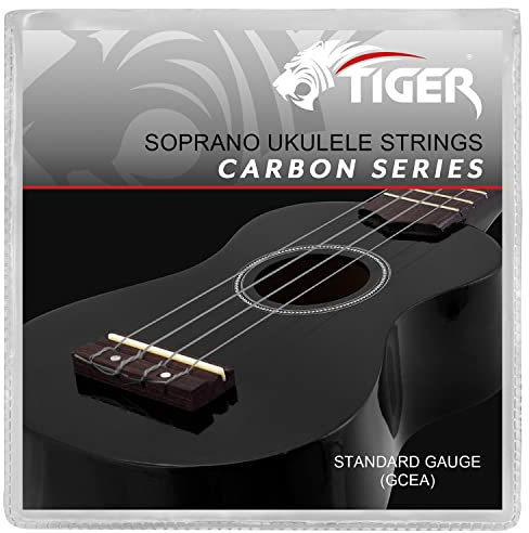 TIGER UAC14-CBN Ukulelesaiten-Set Carbon Schwarz für Sopran- und Konzert-Ukulelen