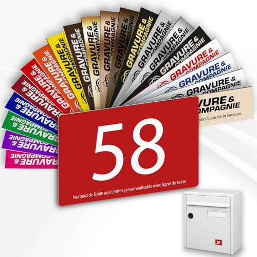 Letterbox Number – Adhesive PVC Engraved Plaque – Custom House/Mailbox Number SignLetterbox Number – Adhesive PVC Engraved Plaque – Custom House/Mailbox Number Sign - SMALL 5 x 3,5 cm (Red)