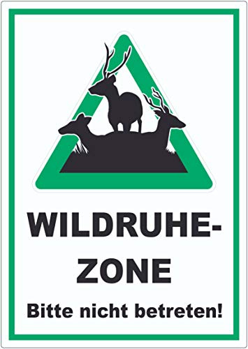 HB-Druck Wildruhezone Hirsche Schild A5 (148x210mm)