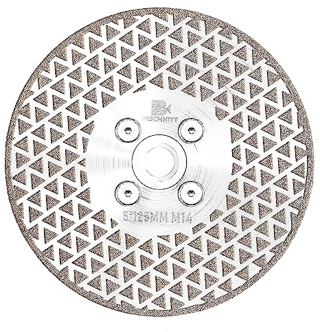 Diamantscheibe 125 mm - BRSCHNITT M14 DiamantTrennscheibe & Schleifscheibe für Harte Fliesen Keramik Feinsteinzeug Granit Marmor