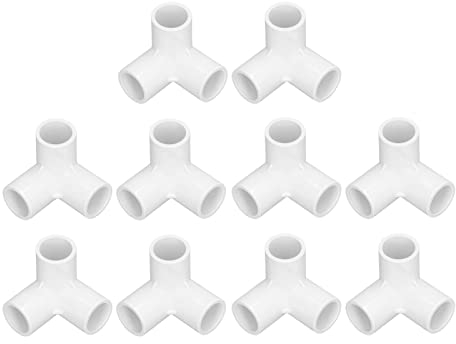 10PCS Connettore Rapido per Tubo a Riduzione, Raccordi per Tubi a 3 Vie Connettore Angolare a T in Plastica PVC Ad Angolo Retto Diametro Interno 20 Mm, per Irrigazione a Goccia per