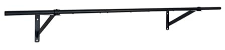 Oypla 5ft Wall Mounted Garment Clothes Rail Super Heavy Duty All Metal Black