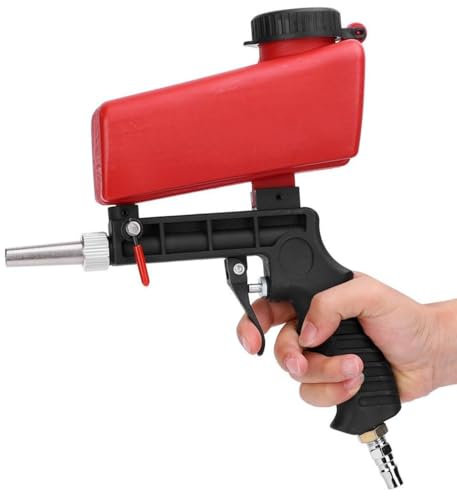 Portable 90psi Gravity Sandblaster Sand Blaster Gun Set, Sand Blasting Spray Tool for Remove Paint, Stains, Rust & Clean Surfaces