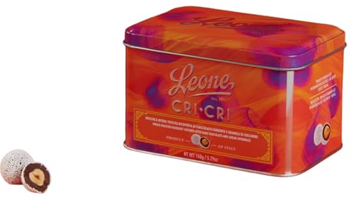 Pastiglie Leone – Cioccolato Cri Cri – Cioccolatino alla nocciola - con granelli di zucchero - Senza Glutine – Latta - 130 gr