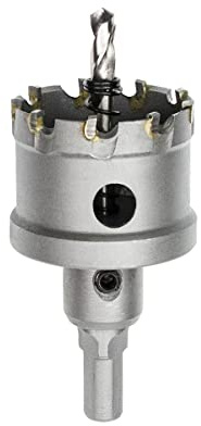Meccion Broca Cortadora de Agujeros de Metal, Cortador Orificio con Punta de T.C.T Carburo de Tungsteno para Chapa de Acero Inoxidable, Metal, Aleación, Hierro, Madera (44mm)