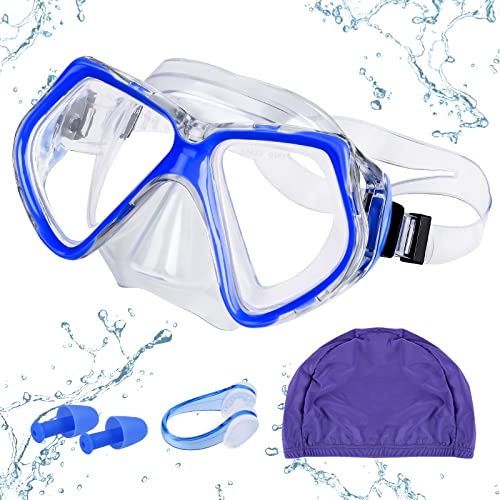 MengQiLe Occhiali da Nuoto per Adulto, Anti-appannamento Anti-perdite con Protezione UV Visione chiara Facile da regolare per Uomo Donna Adulti e Adolescenti