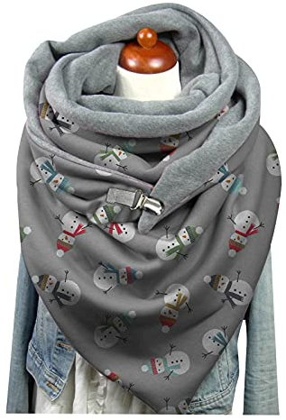 Rrunsv Schal Damen Winter Dreieckschal Loop Schal Scarf Schals Soft Wrap Button Casual Weihnachten Winter Warme Schals Print Fashion Schal Eule Dreieck Schal Poncho Dünn Schals Halstuch Warme Schal