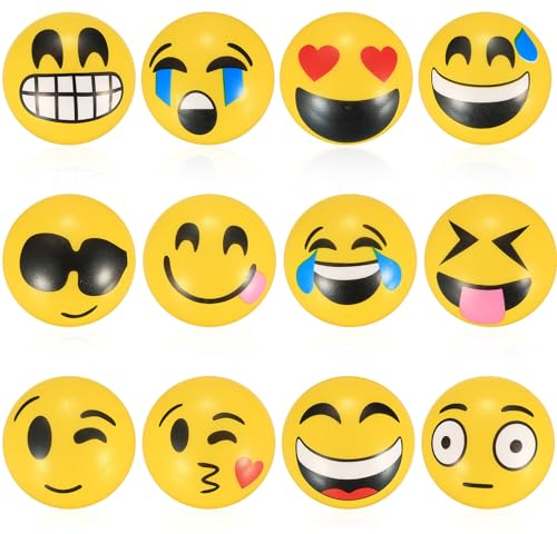 Lzijun Stressball 12 Stücke Anti stressball Stressbälle für Kinder & Erwachsene, Mitgebsel & Gastgeschenke für Kindergeburtstag & Weihnachten - Stressball Spielzeug