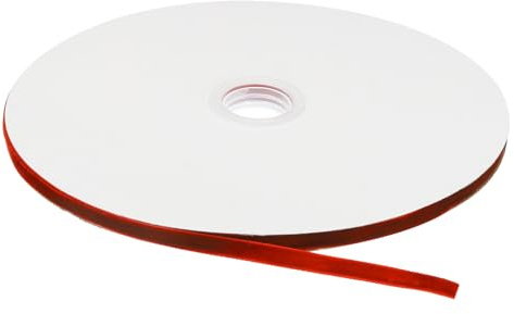 QUARKZMAN Cinta de Terciopelo Rojo, 0.6cm x22m, Cinta de Regalo 25 Yardas Terciopelo Cinta Decorativa para Ramos DIY Bricolaje Manualidades Envoltura de Regalos Boda Fiestas