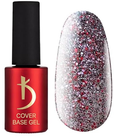 Unterlack - Base Coat Cover Gel Transparent -7ml- Crystal Drops Reflective Flakes Soak Off - UV LED Nagellack Gel Nägel - Basislack mit Reflektierend Flocken Flasche Lack