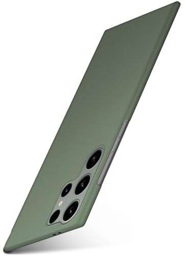 moex für Samsung Galaxy S24 Ultra Hülle Ultra Dünn, Schutzhülle mit erhöhtem Kameraschutz, Slim Cover Hardcase Backcover, Dünnste Handyhülle Minimalistisch Alpha Case, Matt Oliv