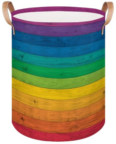 Großer Wäschekorb aus Regenbogenholz, Stoffkorb, buntes Holz, faltbar, Aufbewahrungswürfel, Boxen für Kleidung, Schlafzimmer, Badezimmer, Wohnzimmer