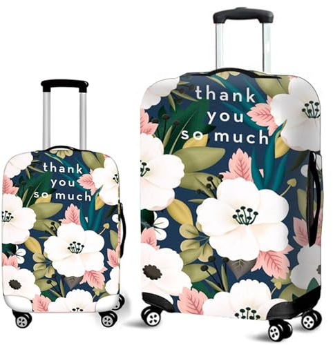 Muiuou Skydd för resväska skydd, skyddskåpa med hjul tvättbart repskydd dammtätt tryck elastiskt resefodral skydd bagageöverdrag 45 – 80 cm, stil 11, XL(30-32 Inch)