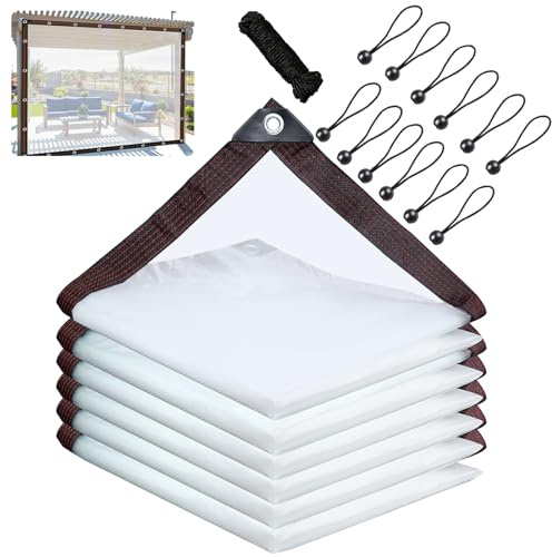 HUIKUANGEU Lona Transparente,Lona Impermeable Transparente 3x6m,Lonas Impermeables Exterior,Plastico Duro Transparente,Lona Transparente Impermeable Exterior,para Muebles Jardin Gazebo Plantas