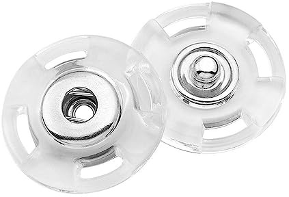 10 Paar transparente Druckknöpfe, unsichtbare Druckverschlüsse, Kunststoff-Nähknöpfe zum Nähen von Kleidung DIY-Basteln (18 mm)