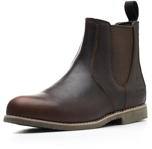 SL-Saint Bottes de Chelsea Classiques Faites à La Main Pour Hommes, en Cuir de Vache Véritable, à Enfiler (FoncéMarron Cuir, Adulte, Homme, 47, Numérique, Système Taille Chaussures EU, Moyen)