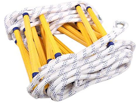 GAGULHAH Weiche Leitern zur Brandbekämpfung, Fluchtseilleitern, rutschfeste Selbstrettungstrainingsleitern für Outdoor-Kletterrettungsleitern, Nylonharzleitern/6 m/20 Fuß