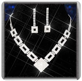 Ushiny Hochzeit Braut Schmuck Set Silber Strass Kette Ohrringe Set Fest Schmuckset für Damen