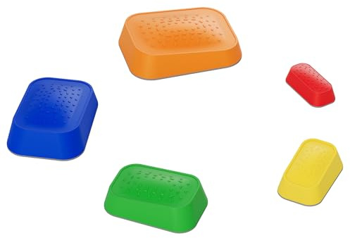 FIVMEN 5 Stück Balanciersteine für Kinder Stapelsteine Balancierbalken Abenteuer Flusssteine Balancieren zur Förderung von Balance Motorik bis 80 kg für Schulen Kitas