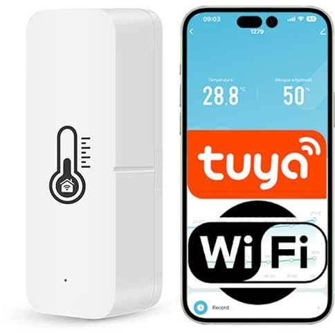 Sone Smart One WLAN Hygrometer Thermometer mit Tuya App – Temperatur- und Luftfeuchtigkeitsmesser – Smart Life kompatibel – Innenraum Sensor – Batterie betrieben – kein Hub erforderlich