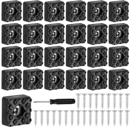runxsam 25 pièces Pieds Caoutchouc à Visser 22×22 mm (carrés antidérapants)