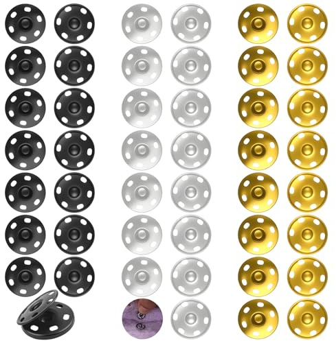 1 Zoll/25 mm große Druckknöpfe zum Aufnähen,24 Sätze Druckknöpfe zum Annähen,für Bekleidung, Bastelarbeiten, DIY Projekt, Reparatur Knöpfe Nähzubehör, Druck Knopf Nähen, Ersatz Metallknöpfe