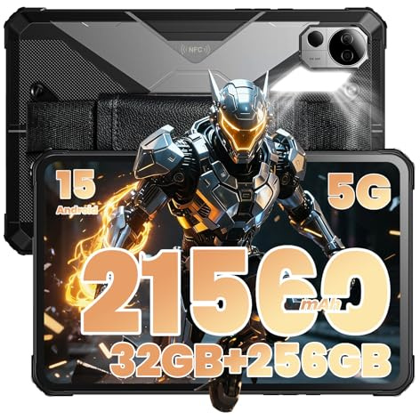 FOSSiBOT DT3 5G Tablette Incassable Android 15, 21560 mAh 66 W, Dimensity 7300 5G Tablette Durcie, 32 Go+256 Go/2 to, Écran 10,4 Pouces 2K Tablette Tactile, 64 MP+32 MP/Double SIM/WiFi 6/IP68. (Noir)
