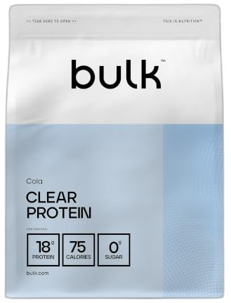 Bulk Clear Protein | Mélange de Whey & Collagène | 400 g | 20 portions | 18 g de protéines | 5 g de BCAA | Absorption rapide | Favorise la croissance musculaire | Boisson rafraîchissante | Cola