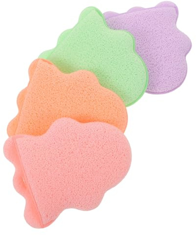 WEKADRIN 4pcs Face Wash Puff Extra Large Soft Cotton Facial Cleansing Puff Skin Care Tools for Makeup Removal and Deep Pore Cleaning