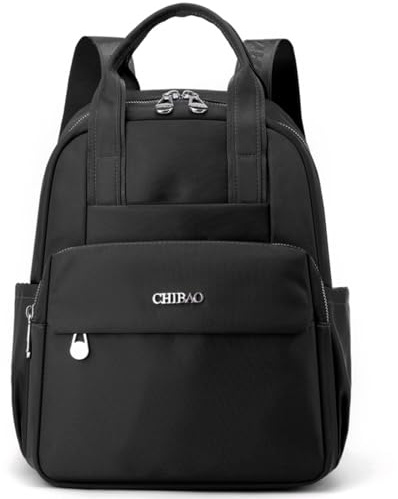 BONFORTURE Rucksack Damen Klein, Kleiner Anti-Diebstahl Cityrucksack Tagesrucksack Damenrucksack Elegant Wasserdicht, Handtasche 2 in 1 Modern für Pendeln Schule Arbeit Reise Freizeit Schwarz