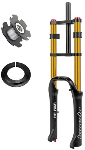 RUJIXU 20 Zoll 4.0 Fat Forks Scheibenbremse Gerade 1-1/8 BMX MTB Luftfedergabel Reisesperre Dämpfungseinstellung DH E-Bike Mountainbike-Gabel Federweg 160mm