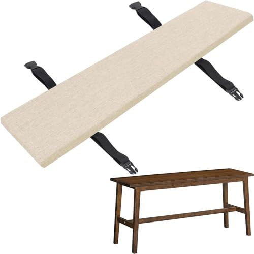 RTSFKFS Bierbankauflagen 180 220 170 110 Bankauflagen Gepolstert 180x30 220x25 200x30 170x23 Sitzkissen Bank 10830 220×25 3cm Dick(Beige,160x25x3cm)