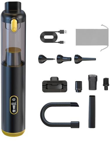 Aspirapolvere Portatile Wireless Multifunzionale per Auto, Potenza di Aspirazione 18000 Pa, Aspirapolvere Portatile 4 in 1 per Ufficio Domestico, Filtro HEPA per i Dettagli Dell'auto