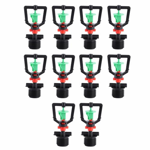 Lot de 10 micro-arroseurs de pelouse, rotatifs à 360°, buses de pulvérisation avec filetage G1/2, pour jardin, arrosage et serre (pulvérisation automatique)