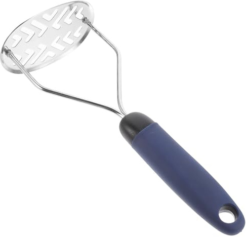 Tofficu Presse-purée Manuel en Acier Inoxydable, Couleur Bleu Foncé, 1 Pièce, Ustensile Cuisine Antidérapant pour Écraser Pommes de Terre et Légumes, Facile à Nettoyer, Outil Pratique