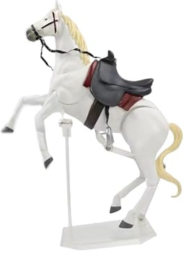 Ysyqkn Cavallo Figure Modello Animale Snodato Statuetta Decorativa in PVC con Supporto Simulazione Ornamentale Adatta a Regali Decorazione Domestica PRO, Bianco