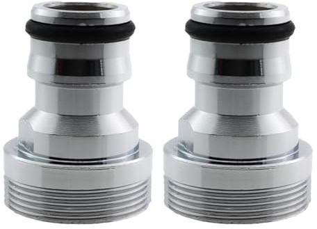 Adaptador de manguera para lavadora, conector a presión de acero inoxidable para lavavajillas, 24 mm de diámetro exterior y 22 mm de diámetro interior, cromado