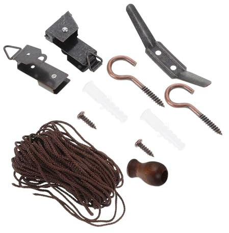 HONMEET Kit Cordina per Tende in bambù con Accessori in Poliestere e Metallo 1 Set per Tende a Pacchetto in Ambienti Interni