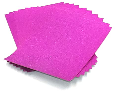 Sixstore Glitzer-Papier, A4, 250 g/m², Glitzer-Karton, gemischte Farben, Glitzerkarton, A4, Glitzerkarton, Bastelkarte für Bastelarbeiten, Dekoration, Hot Pink, 10 Stück