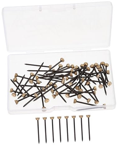 jojofuny 60st Reißzwecke Rundkopfnägel Nägel Für Bildaufhänger Nagelset Für Bildaufhänger Klein Set Zum Aufhängen Von Bildern Hängenägel Aus Kupfer Büro Bilderrahmen Foto-pin Eisen