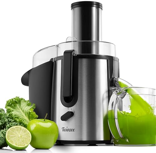 Twinzee Centrifuga 850W Estrattore Frutta e Verdura – Juicer con Bocca da 75 mm e 2 Velocità