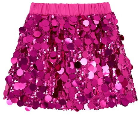 Miipat Gonne di Paillettes Ragazze alla Moda Skorts per Bambine Paillettes Scintillanti MiniGonne Danza Compleanno Principessa Festa Bambini Gonna per Ragazze （Rose 160 10-11 Anni