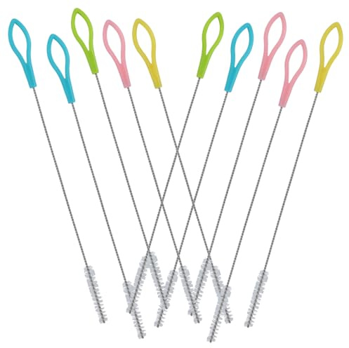 10 Pieces Pipe Cleaners,Straw Cleaner,Brush Cleaner,Straw Cleaning Brush, Stainless Steel Straw Brushes, Nylon Brushes, Test Tube Brushes, Straw Cleaner, for Straw, Test Tubes, Etc