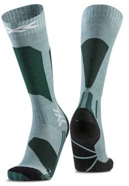 X-Socks Ski Discover OTC Donna - Calze da sci per comfort ottimale, protezione avanzata e vestibilità superiore per un'esperienza di sci impareggiabile - Verde salvia/Prato inglese, 39-40