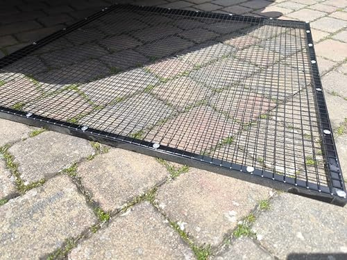 Marderabwehr für Auto mit Alurahmen, 100x100cm, Doppelverzinktes Drahtgitter (schwarz, 101x120cm)